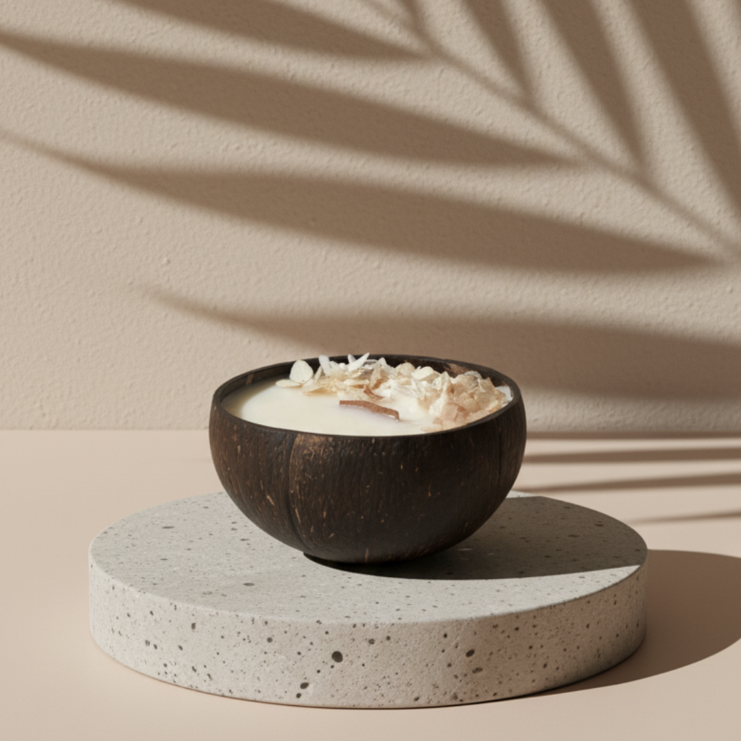 Coconut Shell Soy Wax Candle – Vanilla Caramel