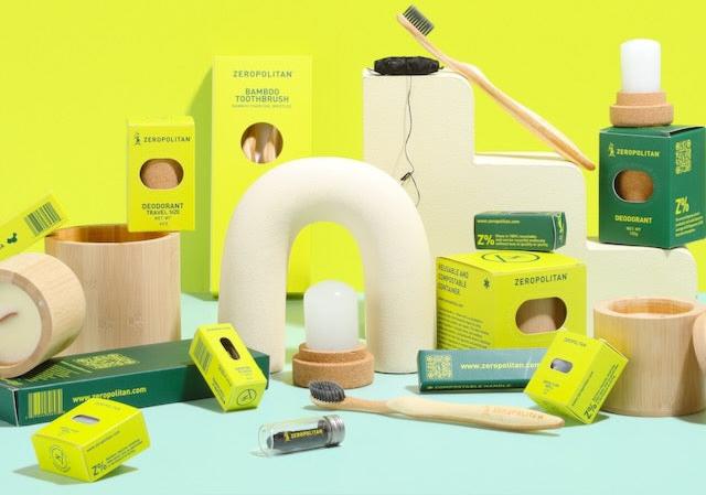 Products Zeropolitan: Bambook Candle, Dental floss refill, toothbrush, crystal zero waste cork deodorant